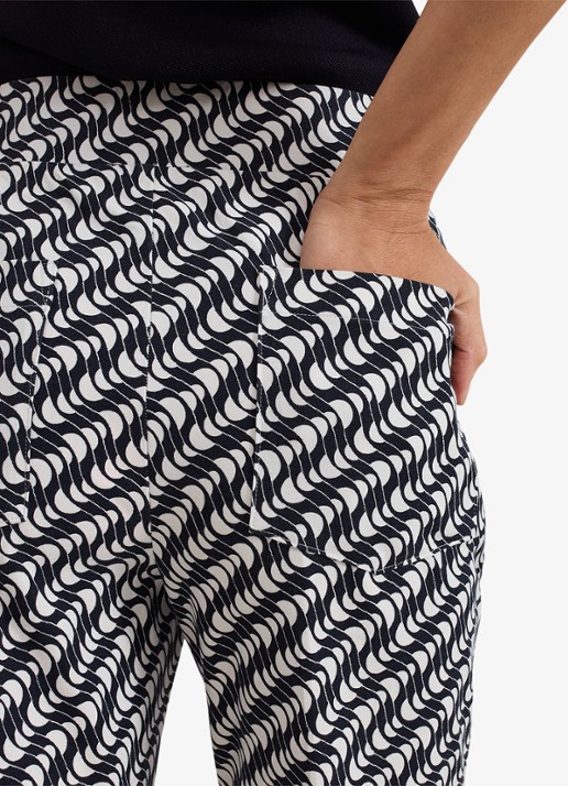 Phase Eight Carmella high waist slim fit cropped pantalon met grafische print - detail 4 donkerblauw