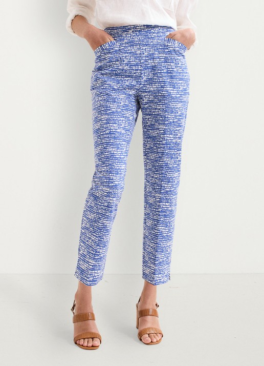 Phase Eight Carmella high waist slim fit cropped pantalon met grafische print