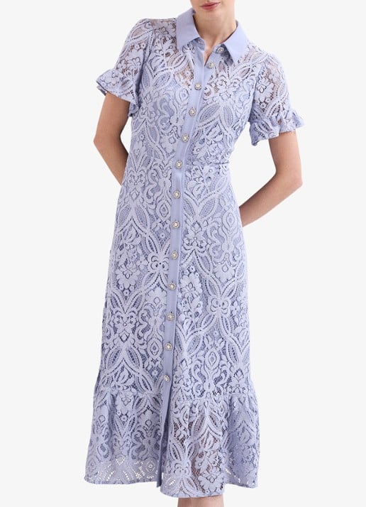 Phase Eight Carmine midi blousejurk met details van kant