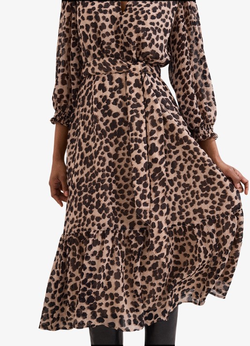 Phase Eight Carra Leopard tuniekjurk met strikcientuur - detail 4 multicolor