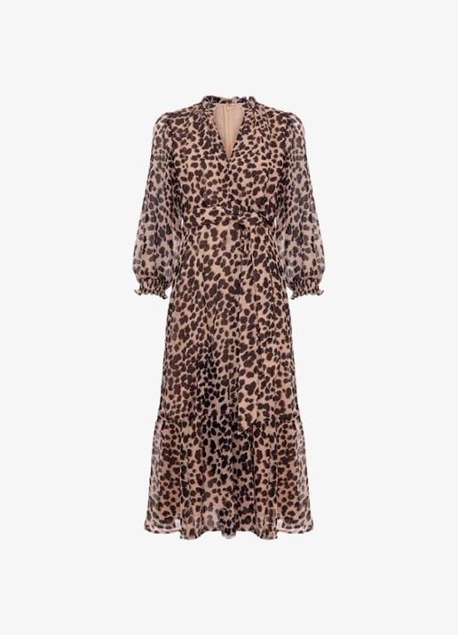 Phase Eight Carra Leopard tuniekjurk met strikcientuur - voorkant 7 multicolor