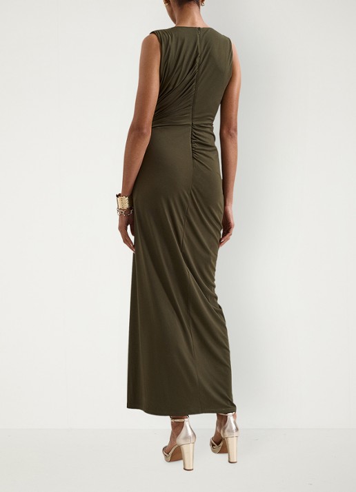 Phase Eight Cassidy maxi jurk met plooidetail - achterkant 8 donkergroen