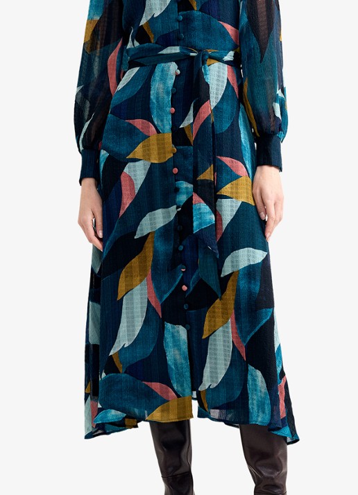 Phase Eight Catalina midi blousejurk met bloemenprint - detail 6 multicolor