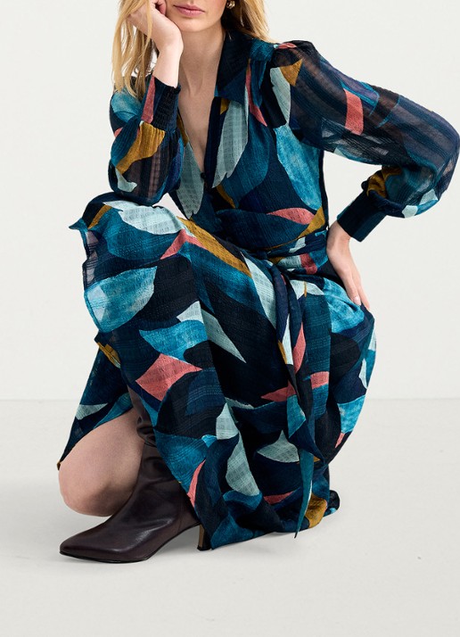 Phase Eight Catalina midi blousejurk met bloemenprint - detail 8 multicolor