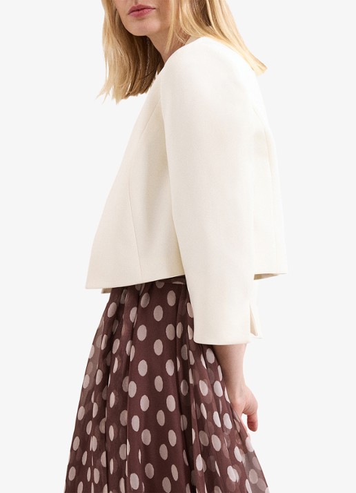Phase Eight Catherine cropped blazer - detail 6 gebroken wit