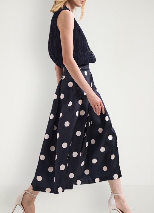 Phase Eight Celeste midi rok met stippenprint - detail 3 blauw