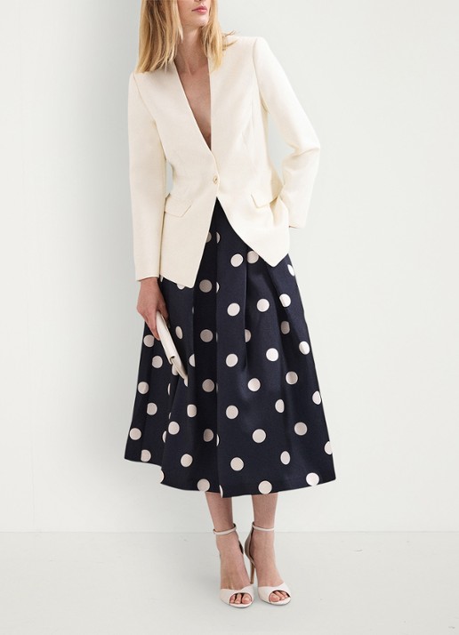 Phase Eight Celeste midi rok met stippenprint - detail 4 blauw