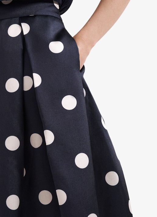 Phase Eight Celeste midi rok met stippenprint - detail 6 blauw
