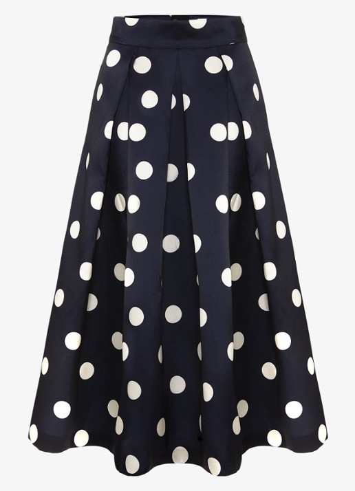 Phase Eight Celeste midi rok met stippenprint