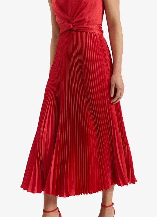Phase Eight Celestia midi jurk met plissé en strikdetail - detail 4 rood