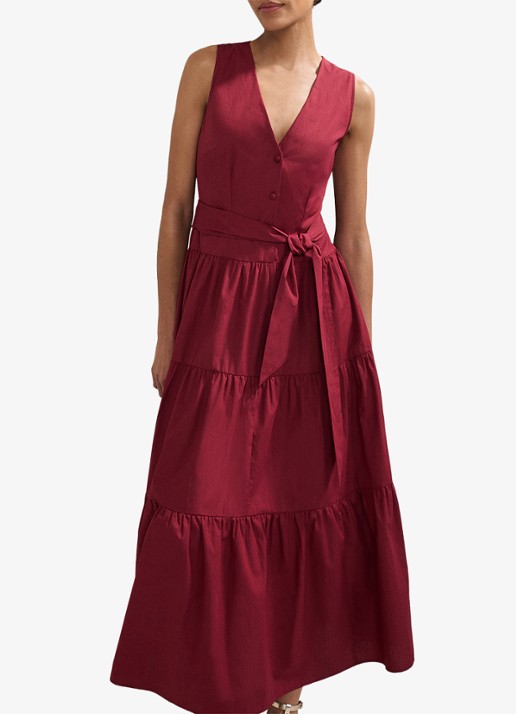 Phase Eight Clarissa midi jurk met strikceintuur