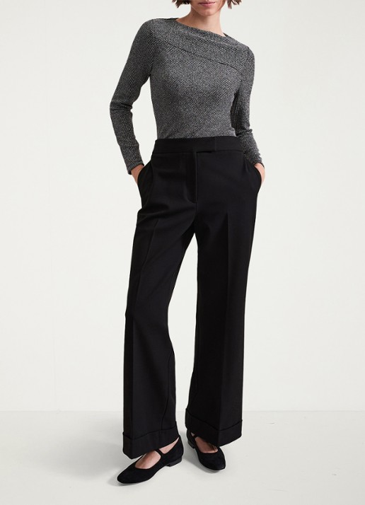 Phase Eight Clarissa ribgrebreide top met lurex - voorkant 5 donkergrijs