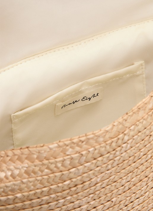 Phase Eight Clutch met gevlochten detail en afneembare schouderriem - detail beige