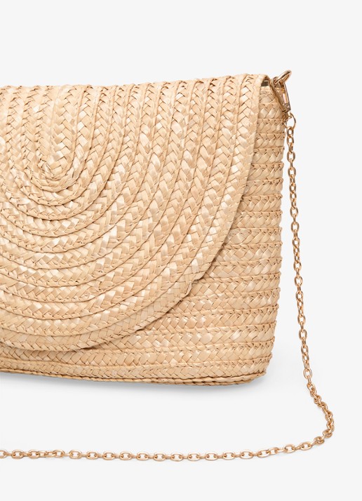 Phase Eight Clutch met gevlochten detail en afneembare schouderriem - detail 2 beige
