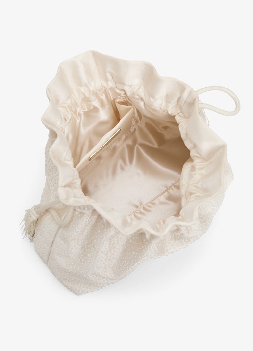 Phase Eight Clutch met imitatieparels - achterkant ivoor
