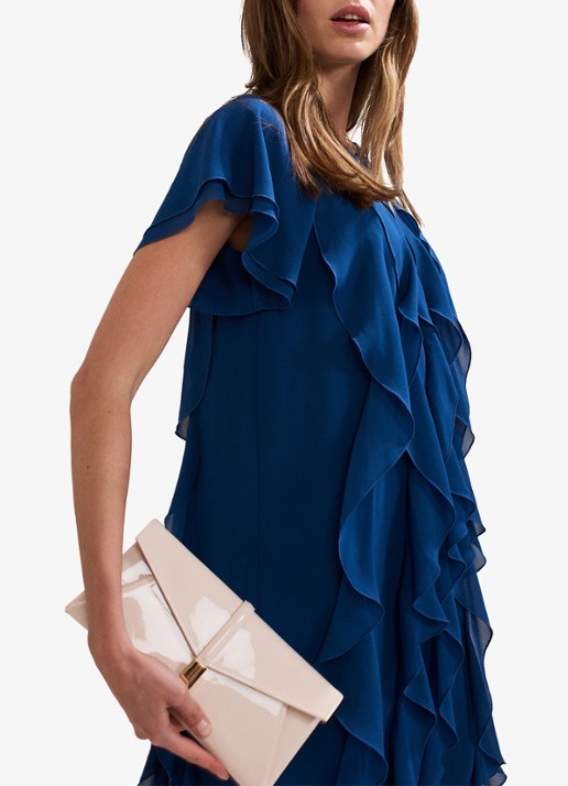 Phase Eight Clutch van imitatieleer - detail gebroken wit