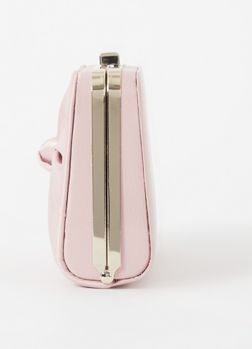 Phase Eight Clutch van satijn met afneembare schouderriem - detail 3 lichtroze