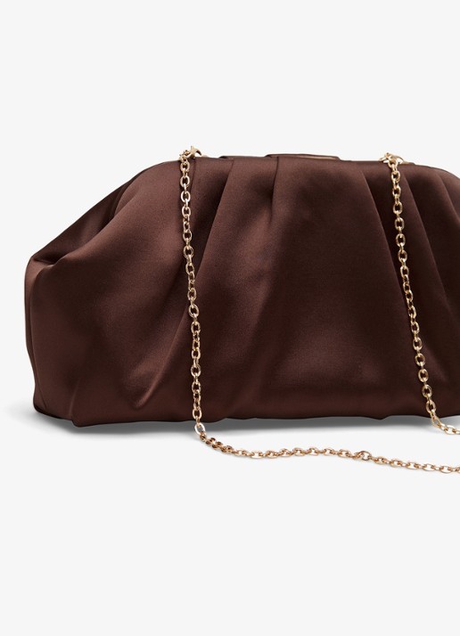 Phase Eight Clutch van satijn met afneembare schouderriem - detail 4 bruin