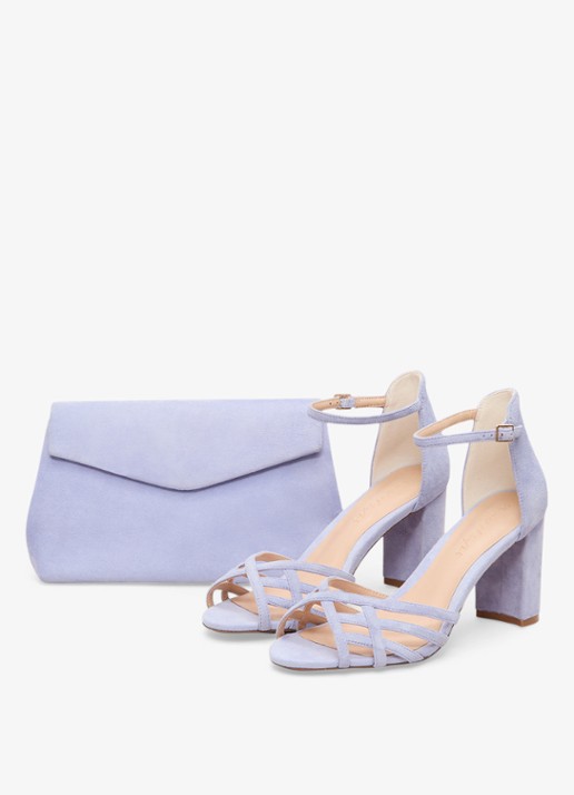 Phase Eight Clutch van suède met afneembare schouderriem - detail 5 paars