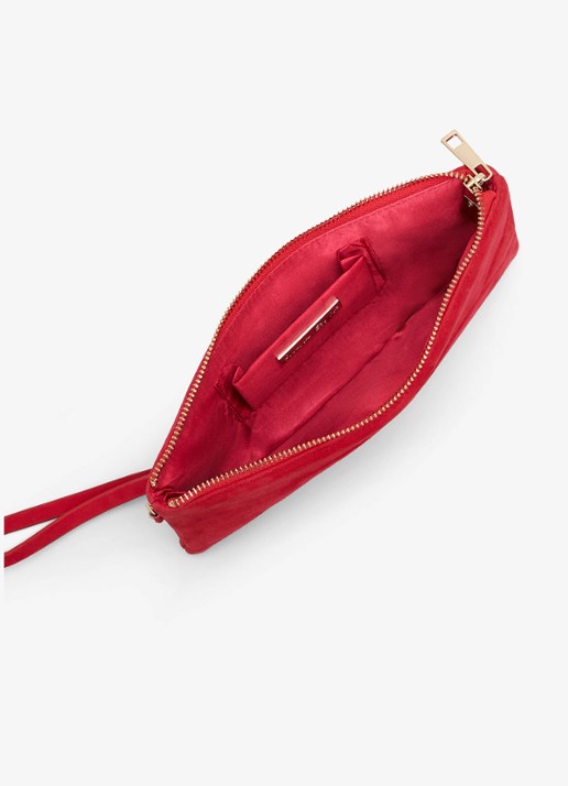 Phase Eight Clutch van suède  - detail 5 rood