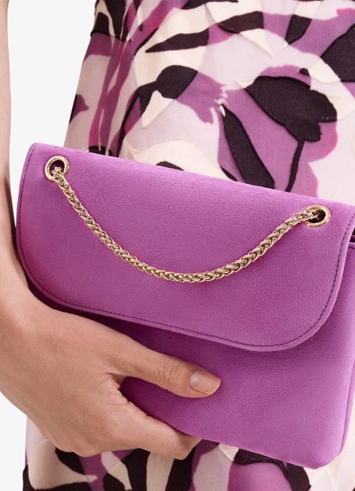 Phase Eight Clutch van suède - achterkant roze