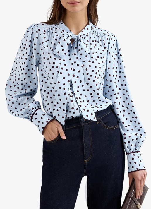 Phase Eight Coco blouse met stippenprint
