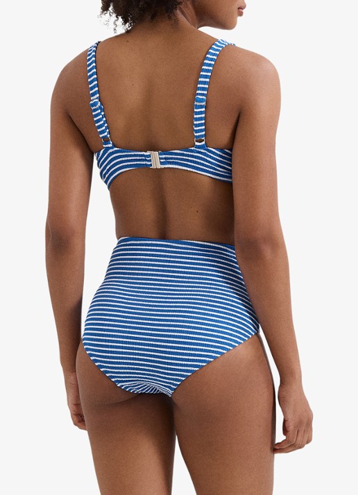 Phase Eight Colbalt bikinitop met streepprint - achterkant 3 kobaltblauw