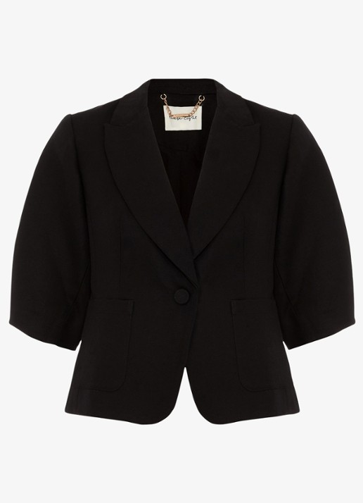 Phase Eight Coniston blazer met opgestikte zakken - voorkant 2 zwart