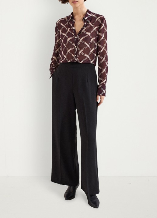 Phase Eight Cora blouse met print - voorkant 3 donkerrood