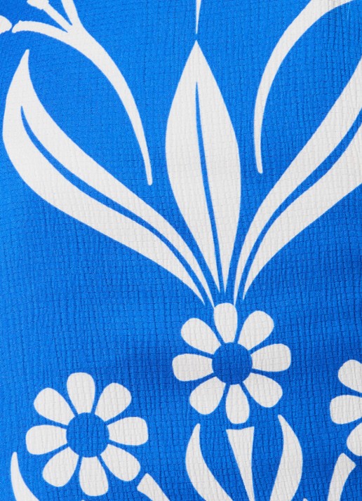Phase Eight Coralie maxi blousejurk met print en strikceintuur - detail 5 kobaltblauw