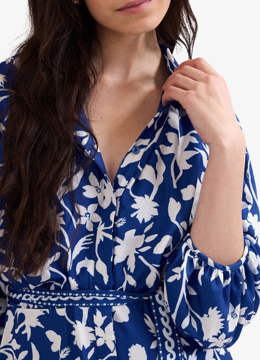 Phase Eight Coralie maxi jurk met bloemenprint - detail 6 donkerblauw