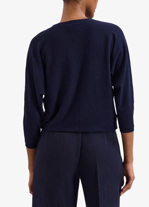 Phase Eight Cristine fijngebreid vest met vleermuismouw - achterkant 8 blauw