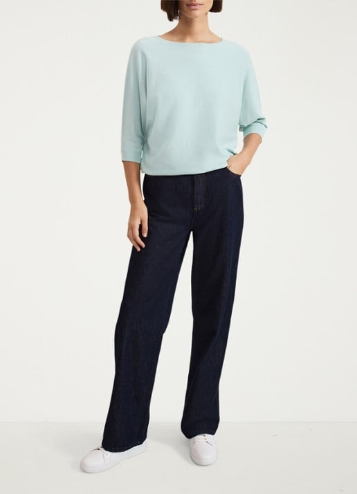 Phase Eight Cristine fijngebreide pullover met boothals - voorkant 2 mint
