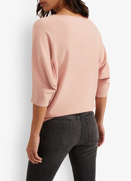 Phase Eight Cristine fijngebreide top met boothals - achterkant roze