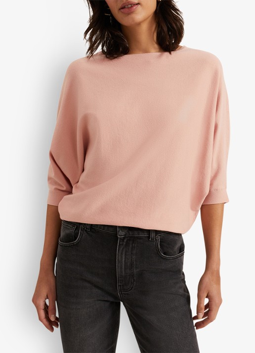 Phase Eight Cristine fijngebreide top met boothals - detail 4 roze