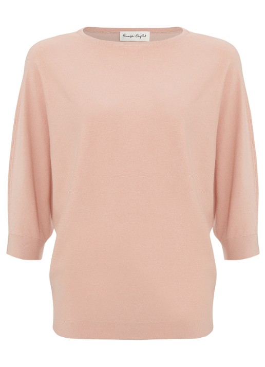 Phase Eight Cristine fijngebreide top met boothals - voorkant 2 roze