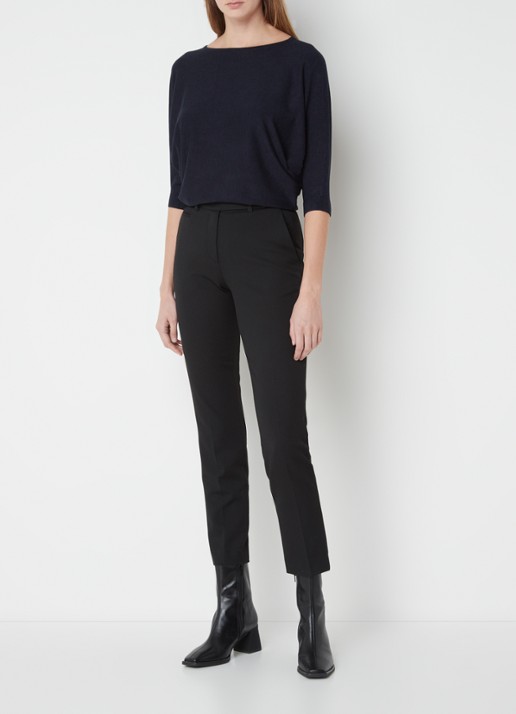 Phase Eight Cristine fijngebreide top  - voorkant 5 donkerblauw