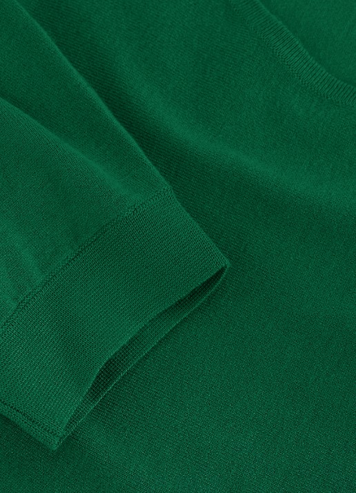 Phase Eight Cristine fijngebreide trui met boothals - detail 7 groen