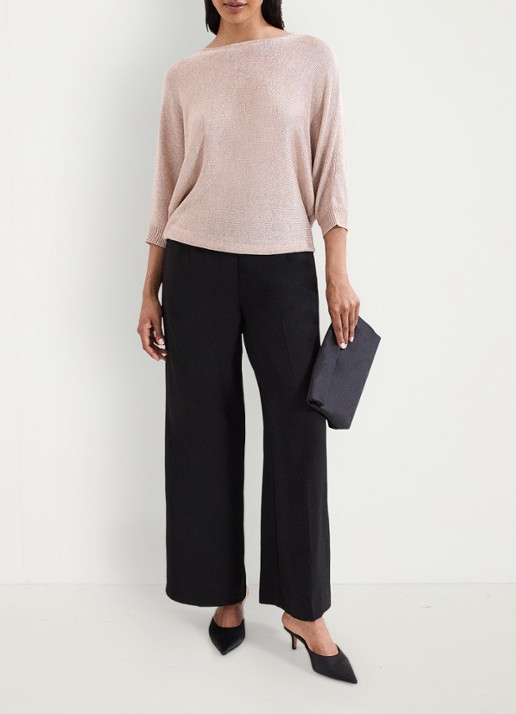 Phase Eight Cristine fijngebreide trui met lurex - voorkant 3 goud