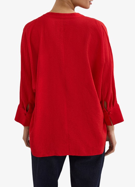 Phase Eight Cynthia blouse met V-hals - achterkant 8 rood