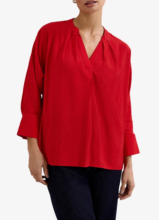 Phase Eight Cynthia blouse met V-hals - detail 3 rood