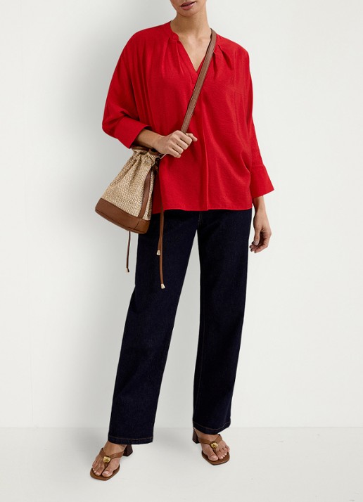 Phase Eight Cynthia blouse met V-hals - detail 6 rood