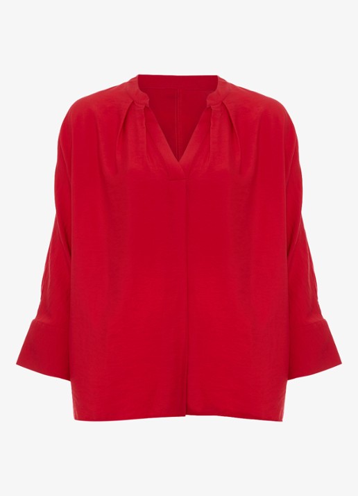 Phase Eight Cynthia blouse met V-hals - voorkant rood