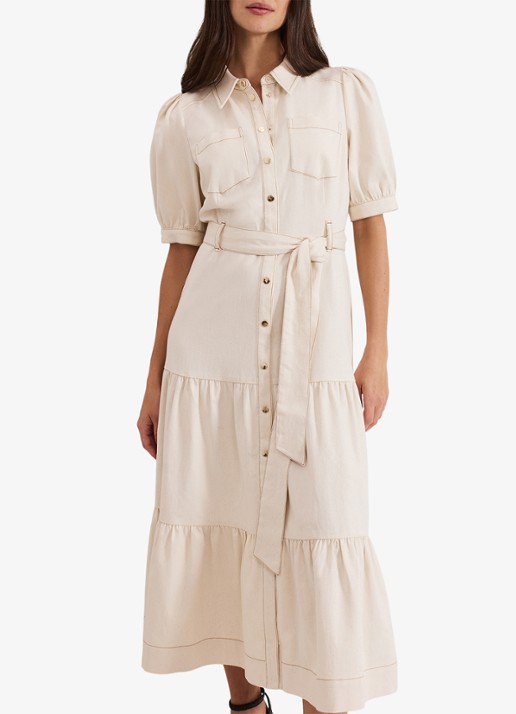 Phase Eight Danah midi blousejurk met strikceintuur