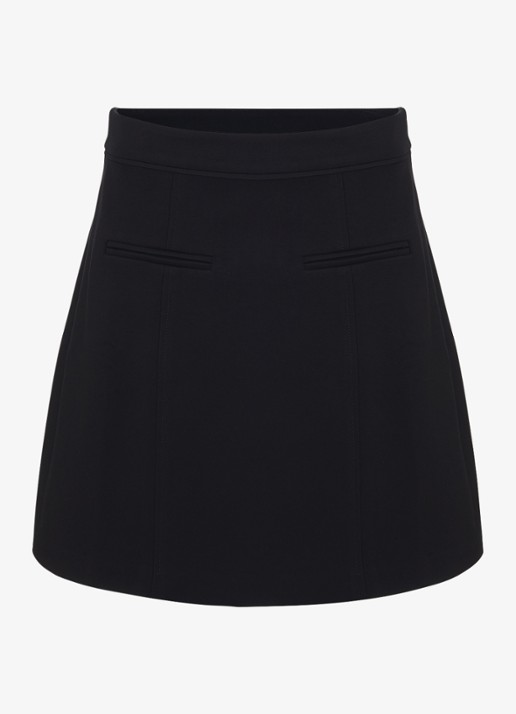Phase Eight Danni mini rok met paspelzakken - voorkant zwart