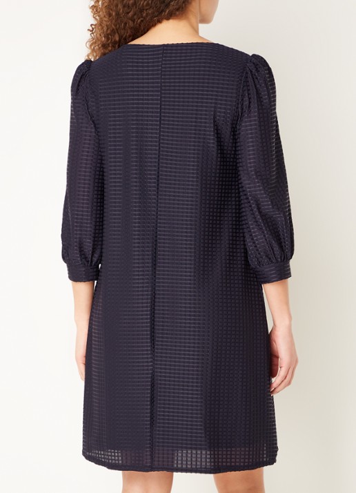 Phase Eight Dannie mini jurk met structuur en keyhole - achterkant donkerblauw