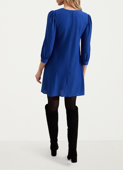 Phase Eight Dannie mini jurk met structuur - achterkant kobaltblauw