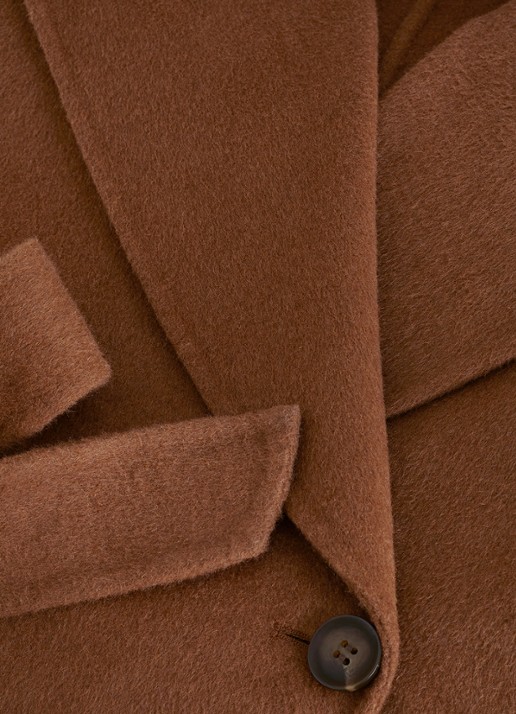 Phase Eight Darcy mantel in wolblend met strikceintuur - detail 5 bruin