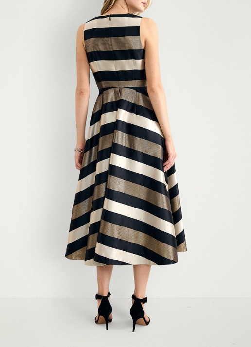 Phase Eight Delicia midi jurk met streepprint - achterkant 8 multicolor
