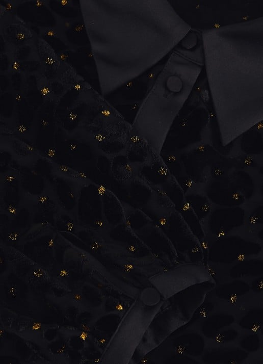 Phase Eight Della semi-transparante blouse met flockprint - detail 7 zwart